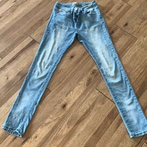 Ladies lightly distressed jeans